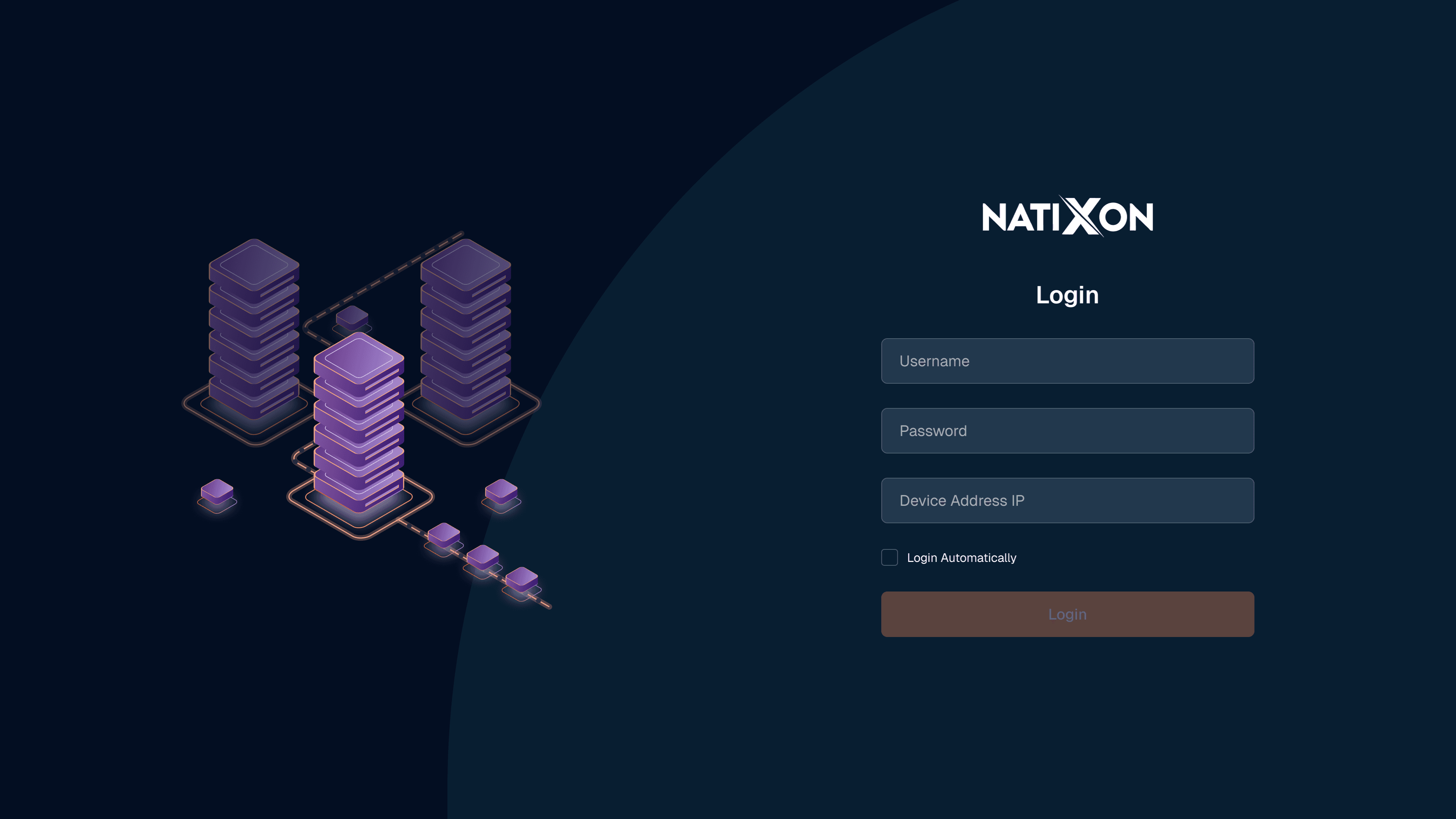 NDM — Natixon Device Manager interface (dark theme)